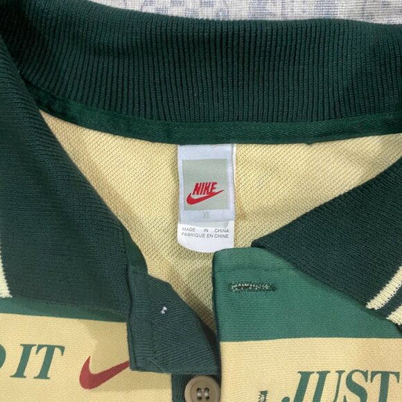 Nike Unisex Longsleeve Cream and Green Polos - Picture 3 of 8